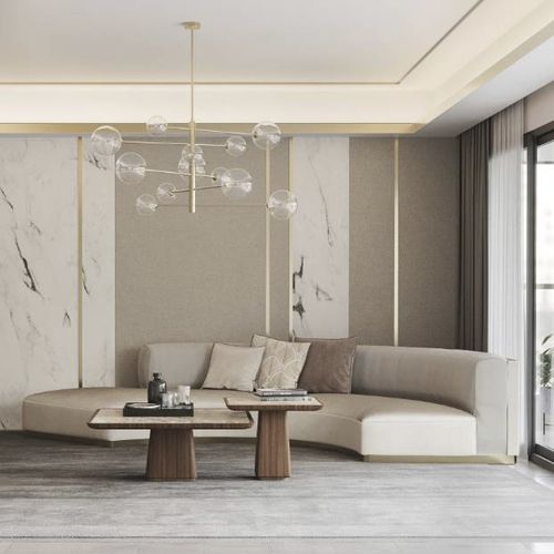Halbrundes Sofa - leaf - Ana Roque - modern / Stoff / mit abnehmbarem Kissen