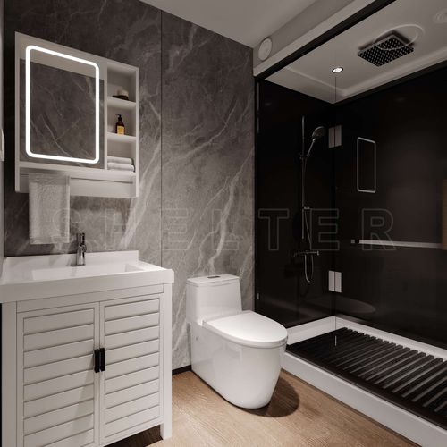 Modernes Badezimmer - Shelter Dome - Marmor / Edelstahl / Feinsteinzeug