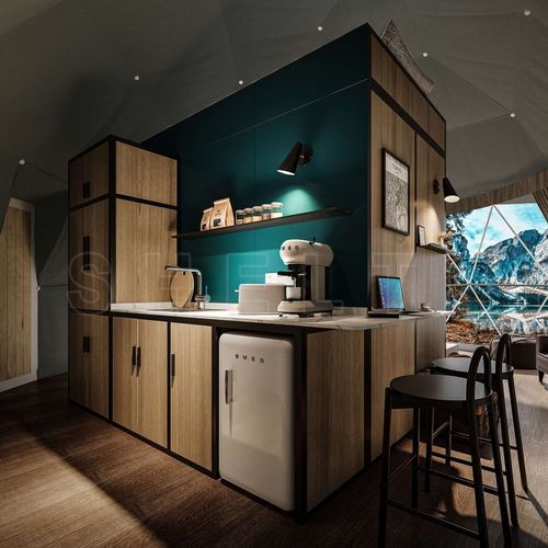 Theke für Küche - Shelter Dome - Holz / L-förmig / modular
