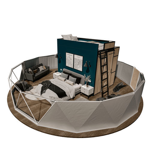 Doppelbett - Shelter Dome - modern / Polster / Kopfteil