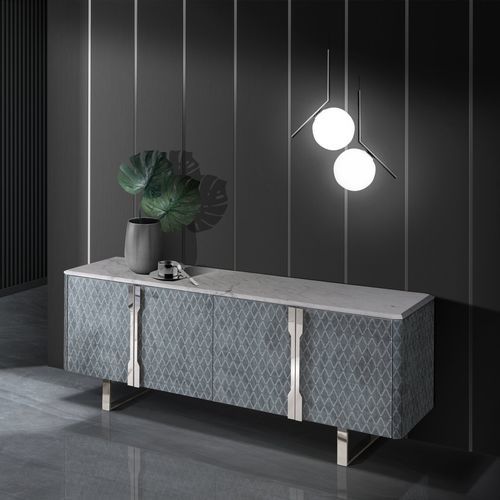 Modernes Sideboard - DIAMOND - Stone International - Holz / Metall / Marmor