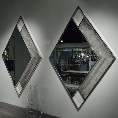 Wandmontierter Spiegel - GINZA  - Stone International - modern / rautenförmig / Marmor