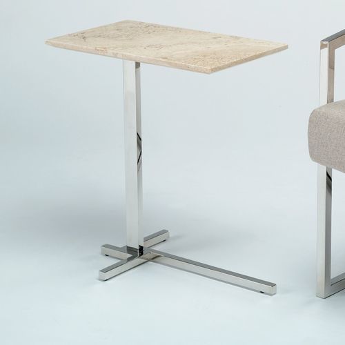 Moderner Beistelltisch - FLAMINGO - Stone International - Naturstein / Gestell aus Metall / rechteckig