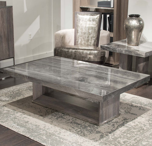Moderner Couchtisch - BLADE - Stone International - Naturstein / Gestell aus poliertem Edelstahl / Gestell aus Holz