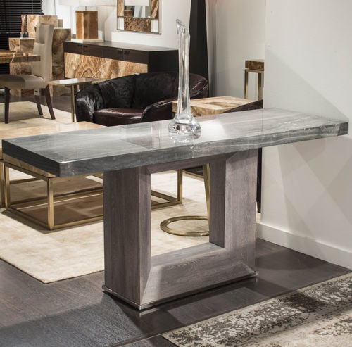 Moderner Konsolentisch - BLADE - Stone International - Naturstein / Gestell aus Holz / Gestell aus poliertem Edelstahl