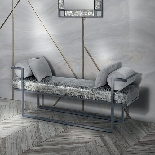 Moderne Polsterbank - BILLY - Stone International - Stoff / Leder / Gestell aus Metall