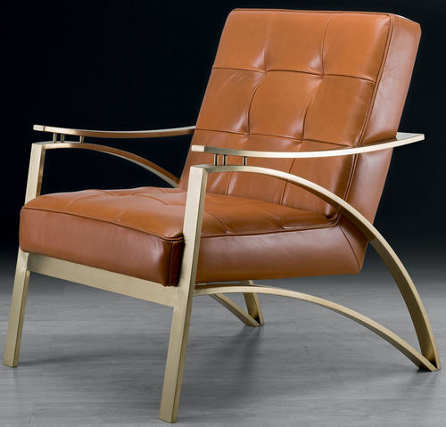 Moderner Sessel - CAMILLA - Stone International - Stoff / Leder / Messing