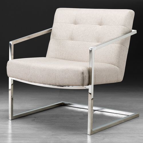 Moderner Sessel - DAFNE - Stone International - Stoff / Leder / polierter Edelstahl