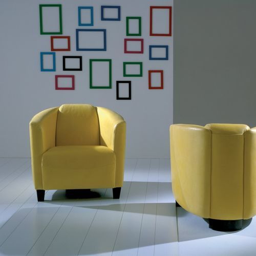 Moderner Sessel - HUGO - Stone International - Stoff / Leder / Kuhfell