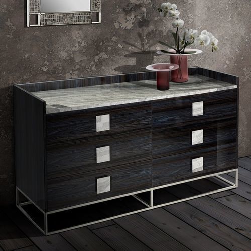 Moderne Kommode - ELLIOT - Stone International - Eiche / Wenge / Teakholz