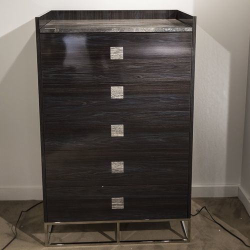 Moderner Chiffonnier - ELLIOT - Stone International - Teakholz / Eiche / Edelstahl