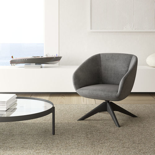 Moderner Sessel - LOBBY - Gems Barcelona - Stoff / Stahl / grau
