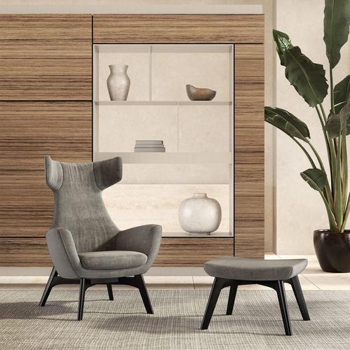 Moderner Sessel - PURE - Gems Barcelona - Stoff / Stahl / mit abnehmbarem Kissen