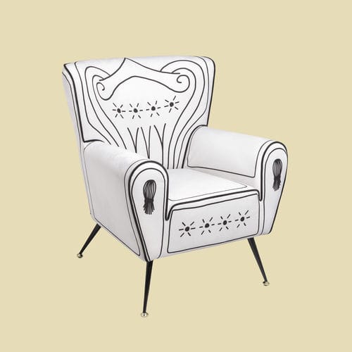 Moderner Sessel - KITSCH & CHIC - THE POP LABEL - Samt / Buche / individuell gestaltbar