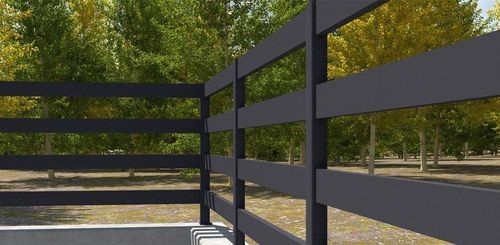 Lamellenzaun - Horizon 150 - Dlimity - für Wohnhaus / für Grünanlagen / Aluminium