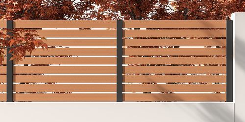 Platten-Zaun - MONTBLANC 020 CHERRY - Dlimity - Garten / für Wohnhaus / zur beruflichen Nutzung