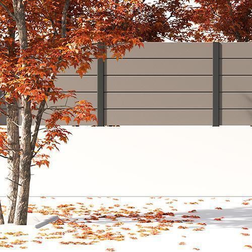 Platten-Zaun - ANETO - Dlimity - mit Stangen / Garten / für Wohnhaus
