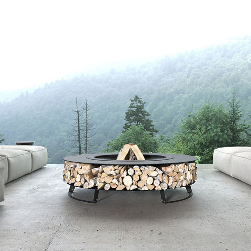 Garten-Feuerstelle / Holz - Wood - Hetta Supply - Stahl / Edelstahl / Cortenstahl