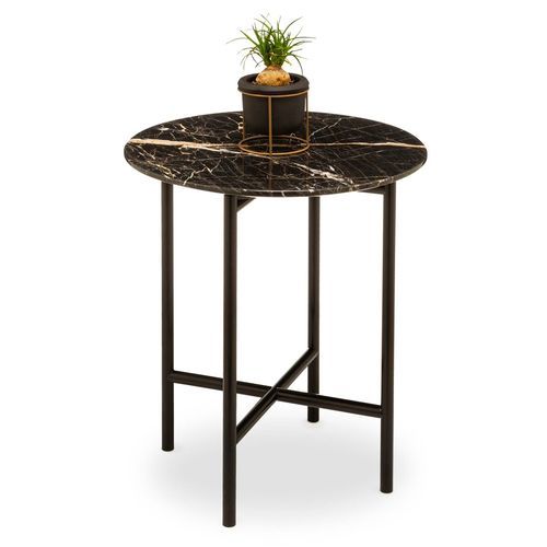 Moderner Couchtisch - VANTAGE - WILLIAM HANDS - Metall / Marmor / Gestell aus Metall