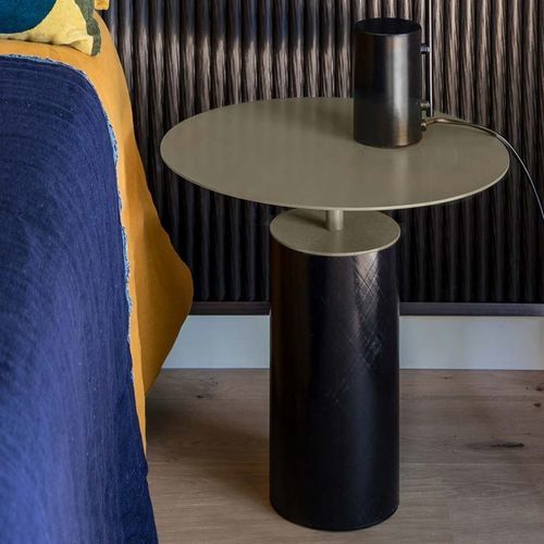 Moderner Nachttisch - Bijoux Quartz - Epsilon Composite - Stahl / Gestell aus Carbon / rund