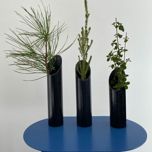 Moderne Vase - La Trilogie - Epsilon Composite - Carbon / schwarz