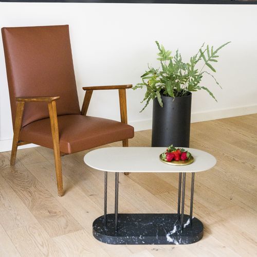 Moderner Couchtisch - Bijoux Diamant - Epsilon Composite - Stahl / Gestell aus Marmor / Gestell aus Carbon