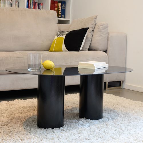 Moderner Couchtisch - Bijoux Diamant - Epsilon Composite - aus lackiertem Stahl / Gestell aus Marmor / Gestell aus Carbon