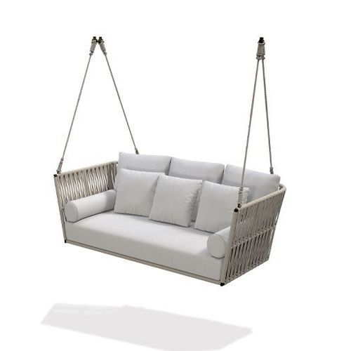 Aluminium-Hollywoodschaukel - SIENNA CANASTA - G&G Italia Designer Furniture - Stoff / Dekorputz / Kordel