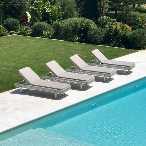 Moderne Sonnenliege - SIENNA  - G&G Italia Designer Furniture - Stoff / Aluminium / für Gewerbegebrauch