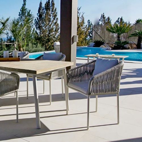 Moderner Esszimmerstuhl - SIENNA - G&G Italia Designer Furniture - für Außenbereich / Stoff / Kordel