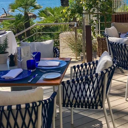 Moderner Esszimmerstuhl - PORTSIDE  - G&G Italia Designer Furniture - für Außenbereich / Aluminium / Stoff