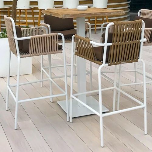 Moderner Barhocker - PALAZZIO - G&G Italia Designer Furniture - Polyurethanschaum / wasserbeständiges Gewebe / Synthetikstoff