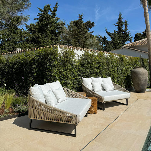 Moderne Récamiere - SIENNA CANASTA - G&G Italia Designer Furniture - Stoff / Schaumstoff / Aluminium