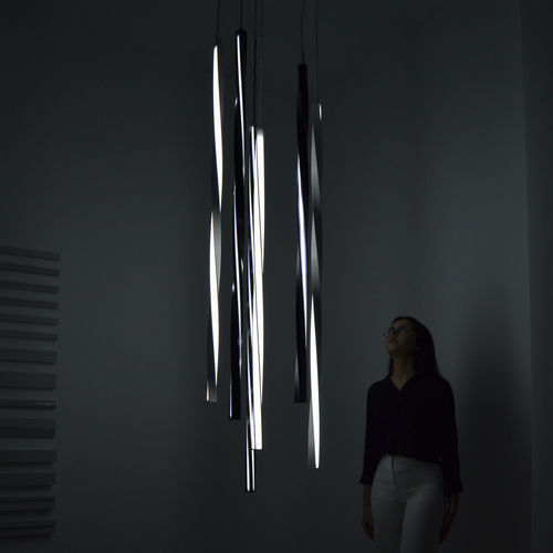 Hängelampe - B&W - KISSA LAMPS - extrudiertes Aluminium / thermolackiertes Aluminium / originelles Design