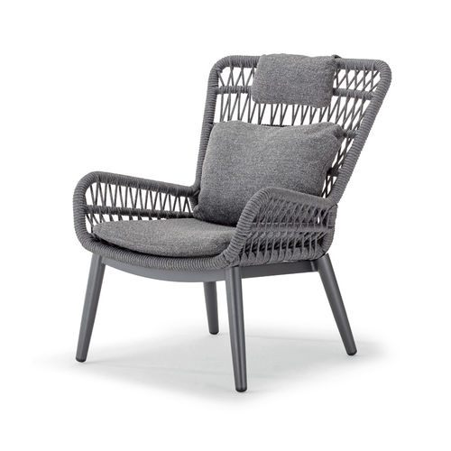 Moderner Sessel - TROPEA LOUNGE - GRATTONI S.R.L. - Textilene / Kordel / Aluminium