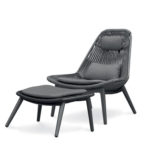 Moderner Sessel - COMO LOUNGE CHAIR - GRATTONI S.R.L. - Stoff / Polyester / Aluminium