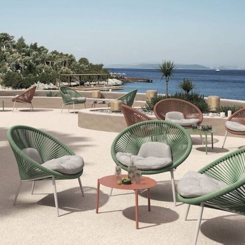 Moderner Sessel - NANCY LOUNGE CHAIR - GRATTONI S.R.L. - Stoff / Polyester / Aluminium