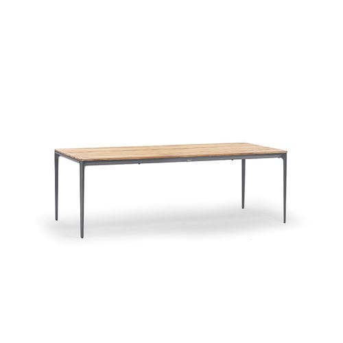 Moderner Tisch - BAHAMAS TEAK TABLE - GRATTONI S.R.L. - Teakholz / Gestell aus Aluminium / rechteckig