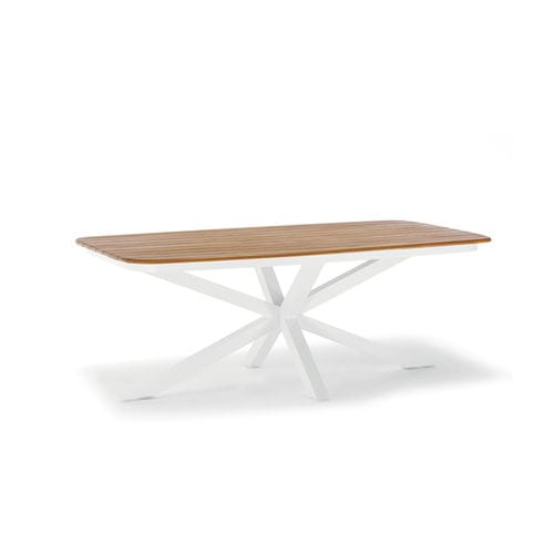 Moderner Tisch - CROSS - GRATTONI S.R.L. - Teakholz / Gestell aus Aluminium / rechteckig