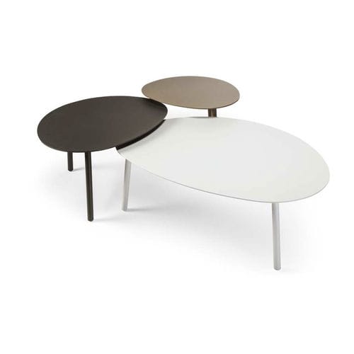 Moderner Couchtisch - ISLAND - GRATTONI S.R.L. - Aluminium / Gestell aus Aluminium / oval