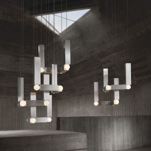 Hängelampe - VESPER QUATTRO - Lee Broom - Aluminium / Opalglas / modern