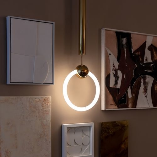 Hängelampe - RING LIGHT - Lee Broom - Edelstahl / Opalglas / modern