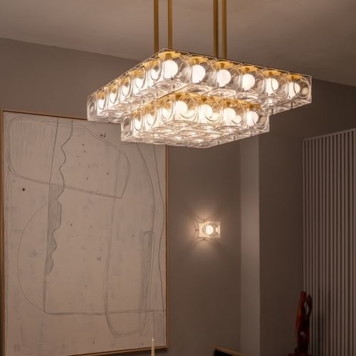 Moderner Kronleuchter - CHANT - Lee Broom - Glas / Aluminium / quadratisch
