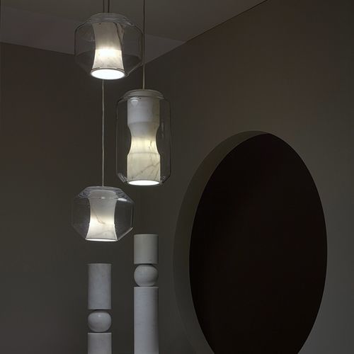 Moderner Kronleuchter - CHAMBER  - Lee Broom - Kristall / Stahl / Marmor
