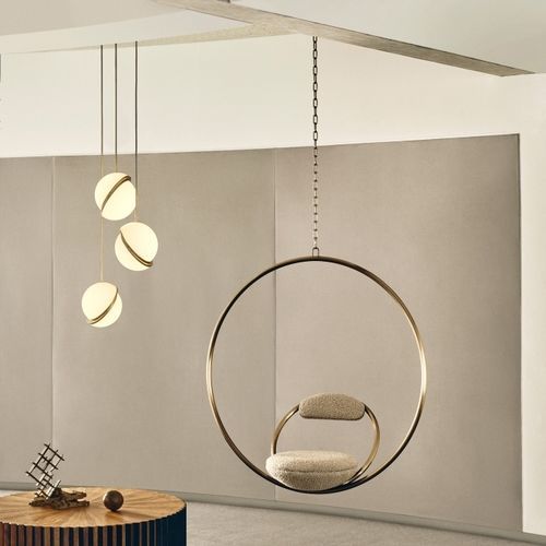 Moderner Hängender Stuhl - HOOP - Lee Broom - für den Innenraum / Stoff / Stahl