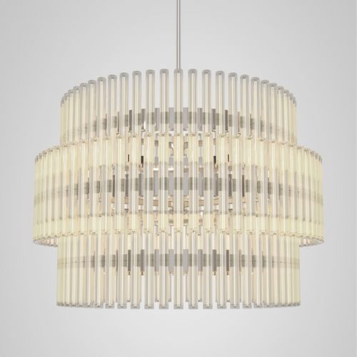 Moderner Kronleuchter - AURORA 3 TIER XXL - Lee Broom - Glas / Edelstahl / rohrförmig
