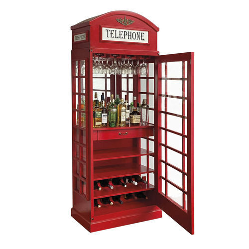 Roter Barschrank - TELEPHONE  - AGORA' SRL - originelles Design / lackiertes Holz / Massivholz
