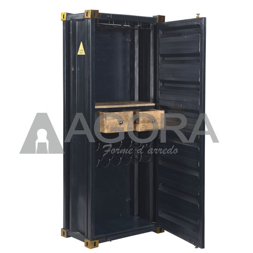 Barschrank / originelles Design - CONTAINER  - AGORA' SRL - lackiertes Holz / Massivholz / mit Flügeltür