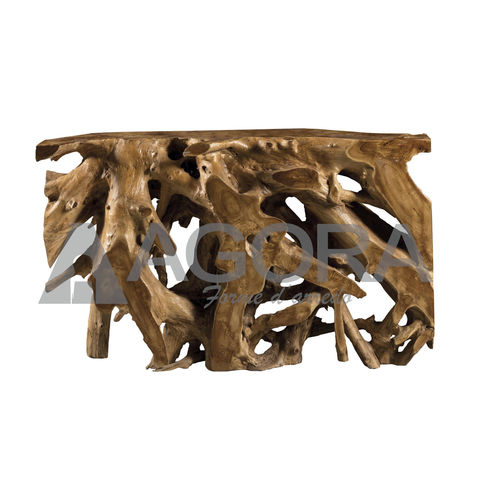 Konsolentisch / organisches Design - ROOTS  - AGORA' SRL - Teakholz / Gestell aus Teakholz / rechteckig