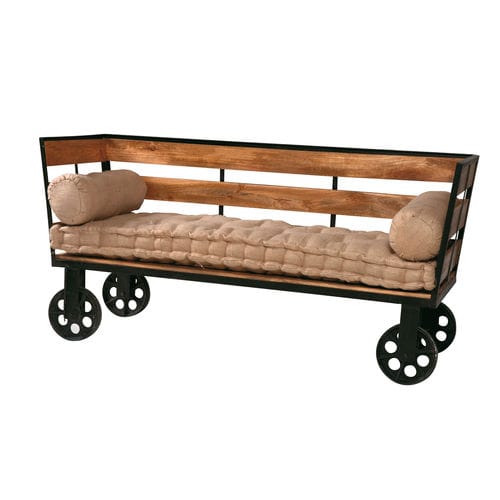 Polsterbank / originelles Design - RAIL  - AGORA' SRL - Stoff / Gestell aus Metall / Metall